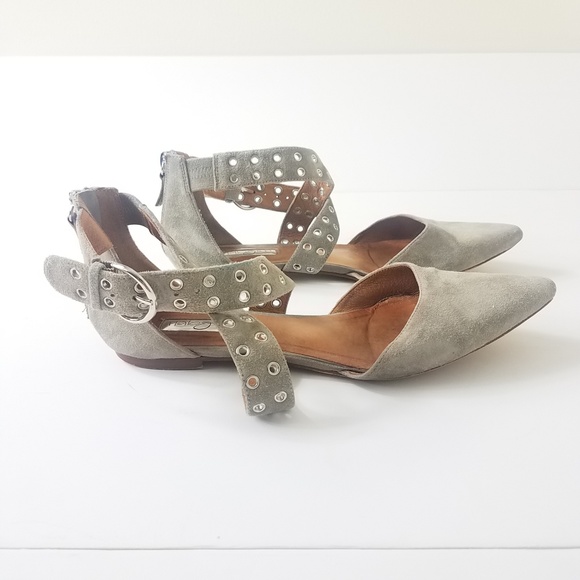 Halogen Shoes - Halogen Strappy Suede Flats